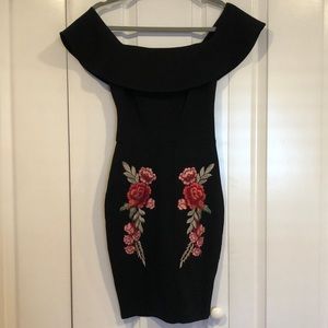 Charlotte Russe Black Off-the-Shoulder Dress